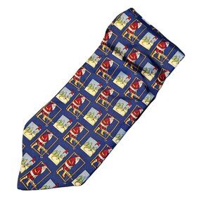 Hallmark Holiday Traditions Silk Tie Santa Claus Golf Christmas Mens Necktie